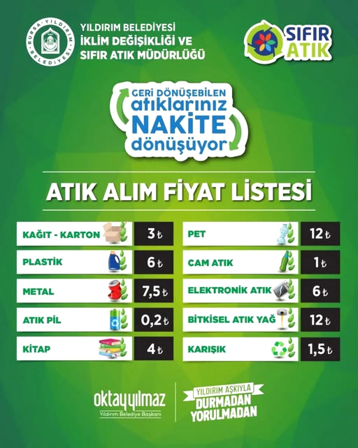 Yıldırım'da Geri Dönüşüm Devrimi: Atıklarınızın Değeri 15 Mayıs'ta Artıyor! Yıldırım'da Geri Dönüşüm Devrimi: Atıklarınızın Değeri 15 Mayıs'ta Artıyor!