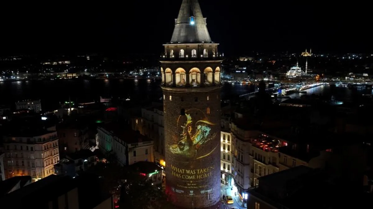 Galata Kulesi'nde Işık Gösterisiyle Güneydoğu Avrupa'da Kültürel Miras Projesi Başladı Galata Kulesi'nde Işık Gösterisiyle Güneydoğu Avrupa'da Kültürel Miras Projesi Başladı