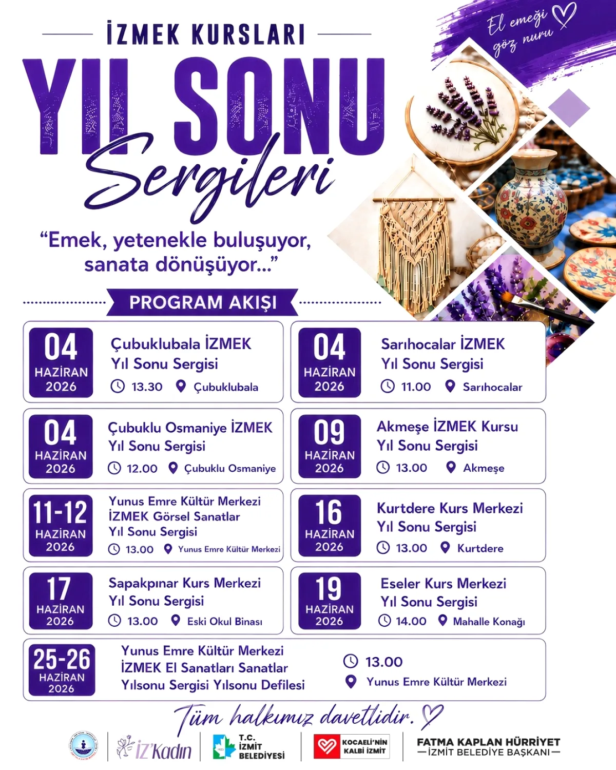 İzmit'te İZMEK Yıl Sonu Sergisi: 4-26 Haziran'da Kapılarını Açıyor İzmit'te İZMEK Yıl Sonu Sergisi: 4-26 Haziran'da Kapılarını Açıyor