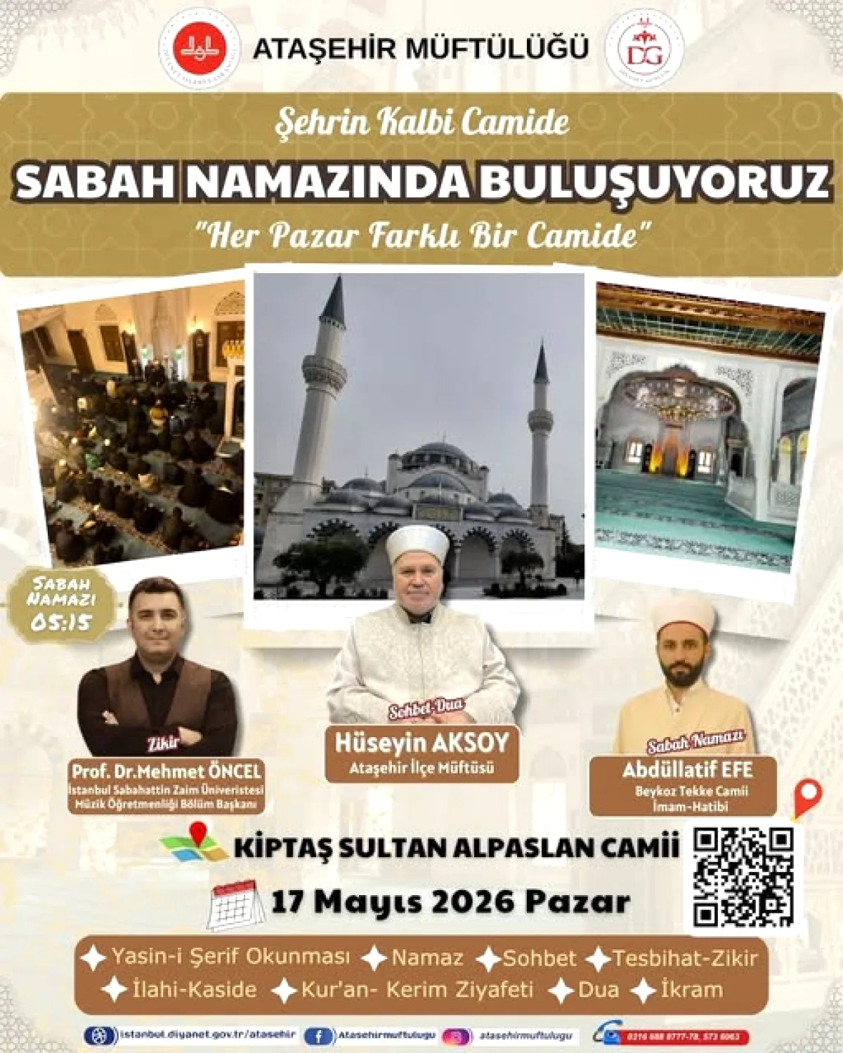 Ataşehir'de Sabah Namazı Buluşması: 17 Mayıs'ta Kiptaş Sultan Alpaslan Camii'nde Ataşehir'de Sabah Namazı Buluşması: 17 Mayıs'ta Kiptaş Sultan Alpaslan Camii'nde