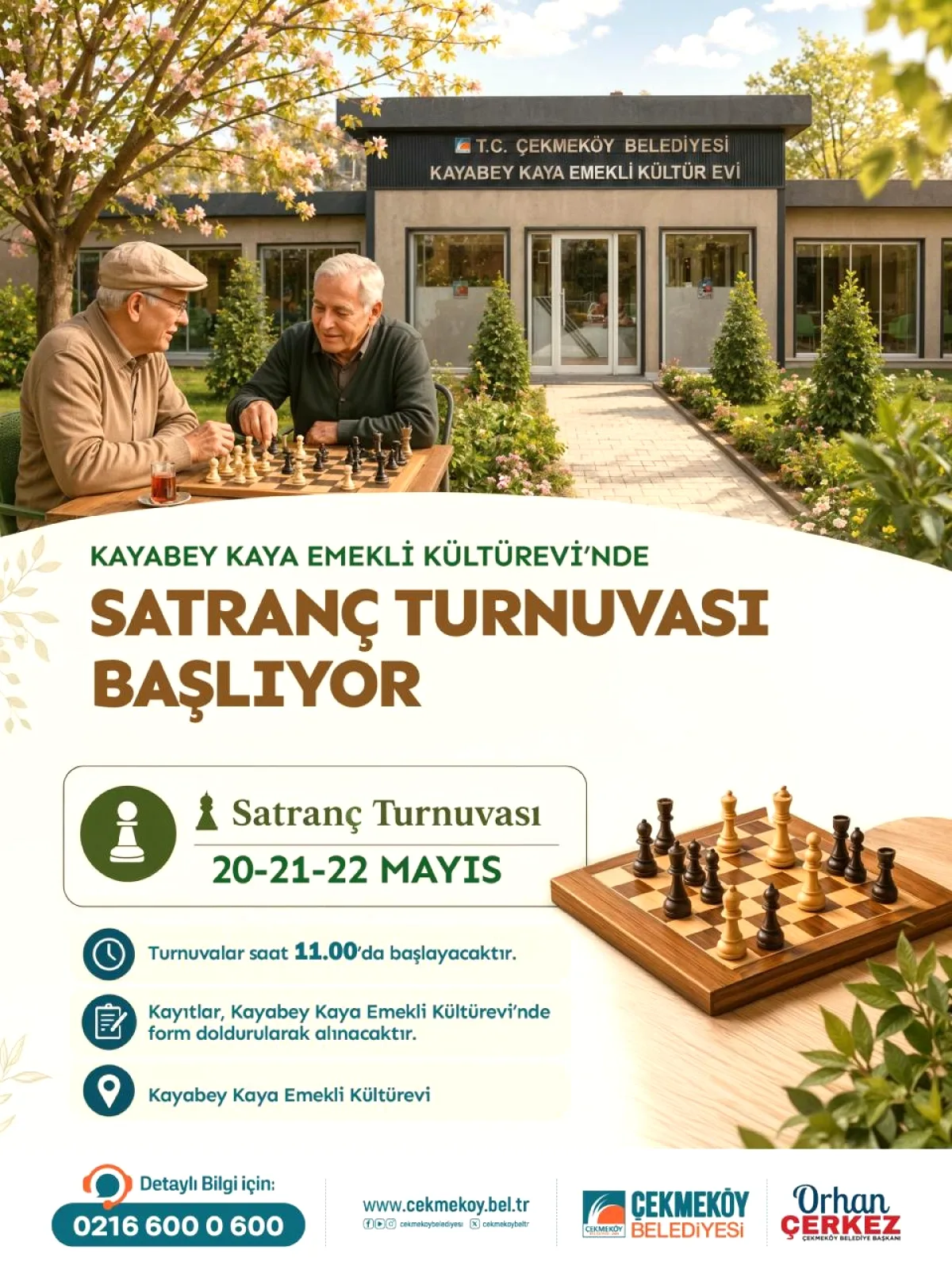 Çekmeköy'de Satranç Turnuvası: 20-21-22 Mayıs'ta Kayıtlar Başladı Çekmeköy'de Satranç Turnuvası: 20-21-22 Mayıs'ta Kayıtlar Başladı
