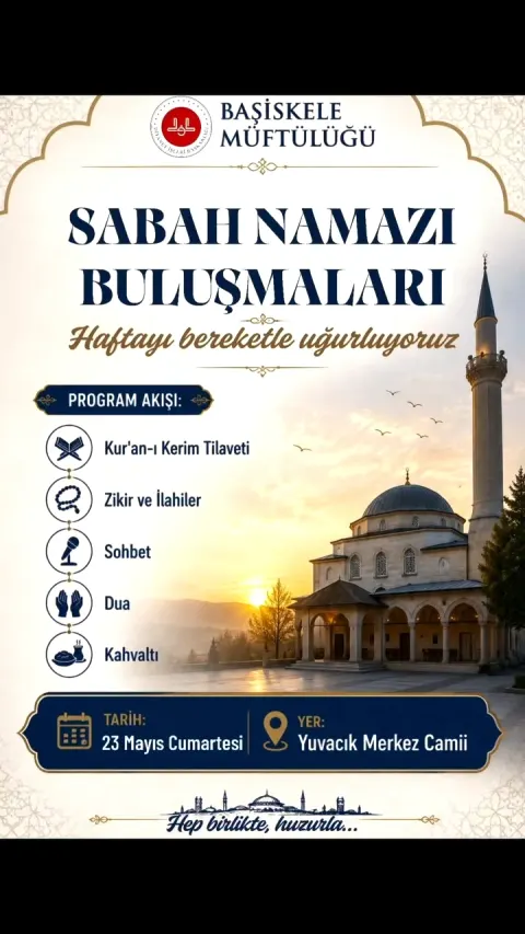 Başiskele'de Sabah Namazı Buluşmaları: Bu Hafta Yuvacık'ta