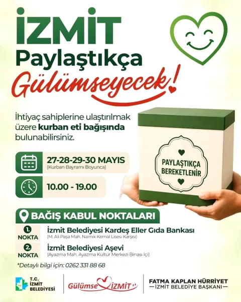 İzmit Belediyesi Kurban Bayramı Bağış Kampanyası Başlattı
