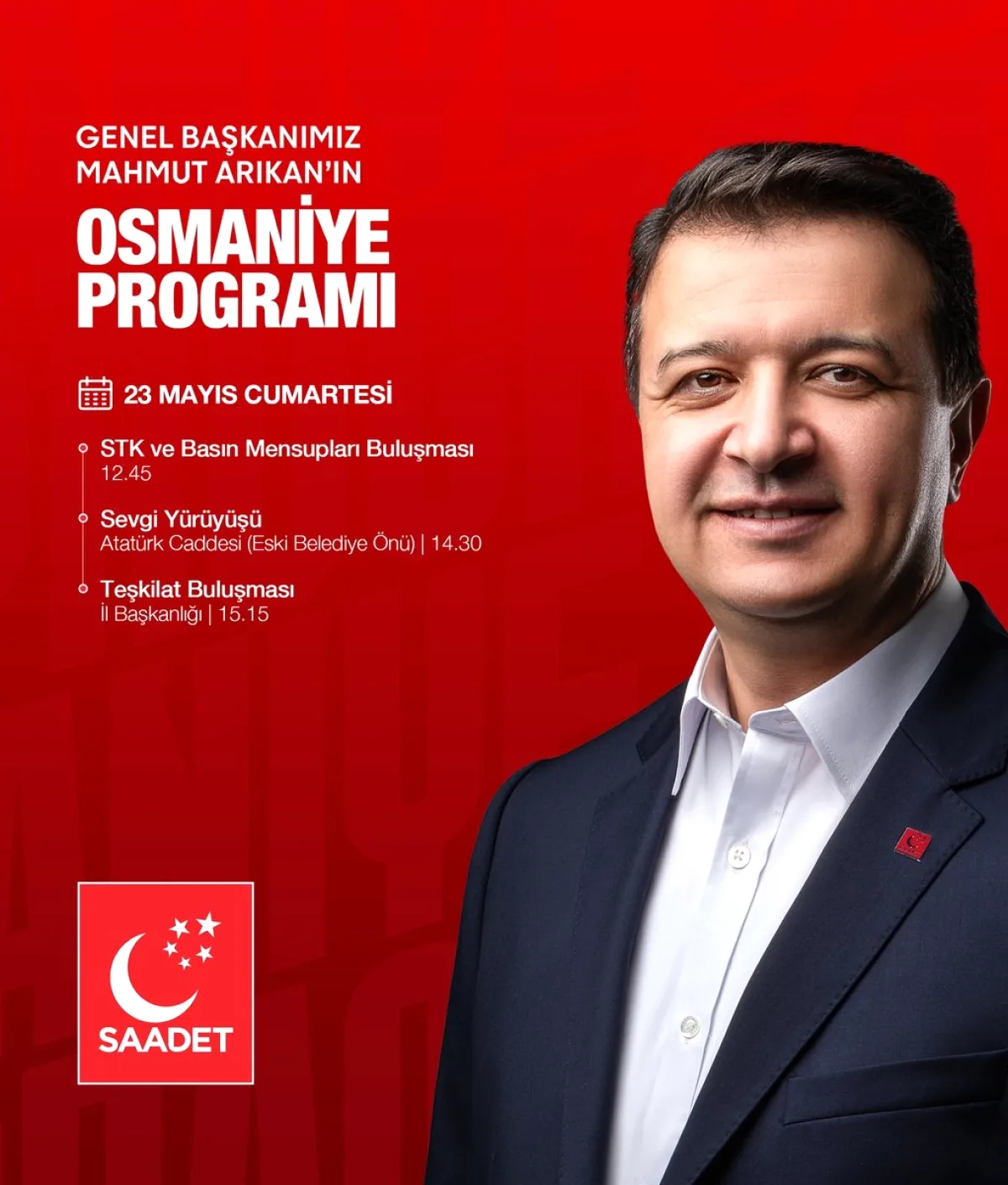 Mahmut Arıkan Osmaniye'de: 23 Mayıs'ta STK ve Teşkilatla Buluşuyor Mahmut Arıkan Osmaniye'de: 23 Mayıs'ta STK ve Teşkilatla Buluşuyor