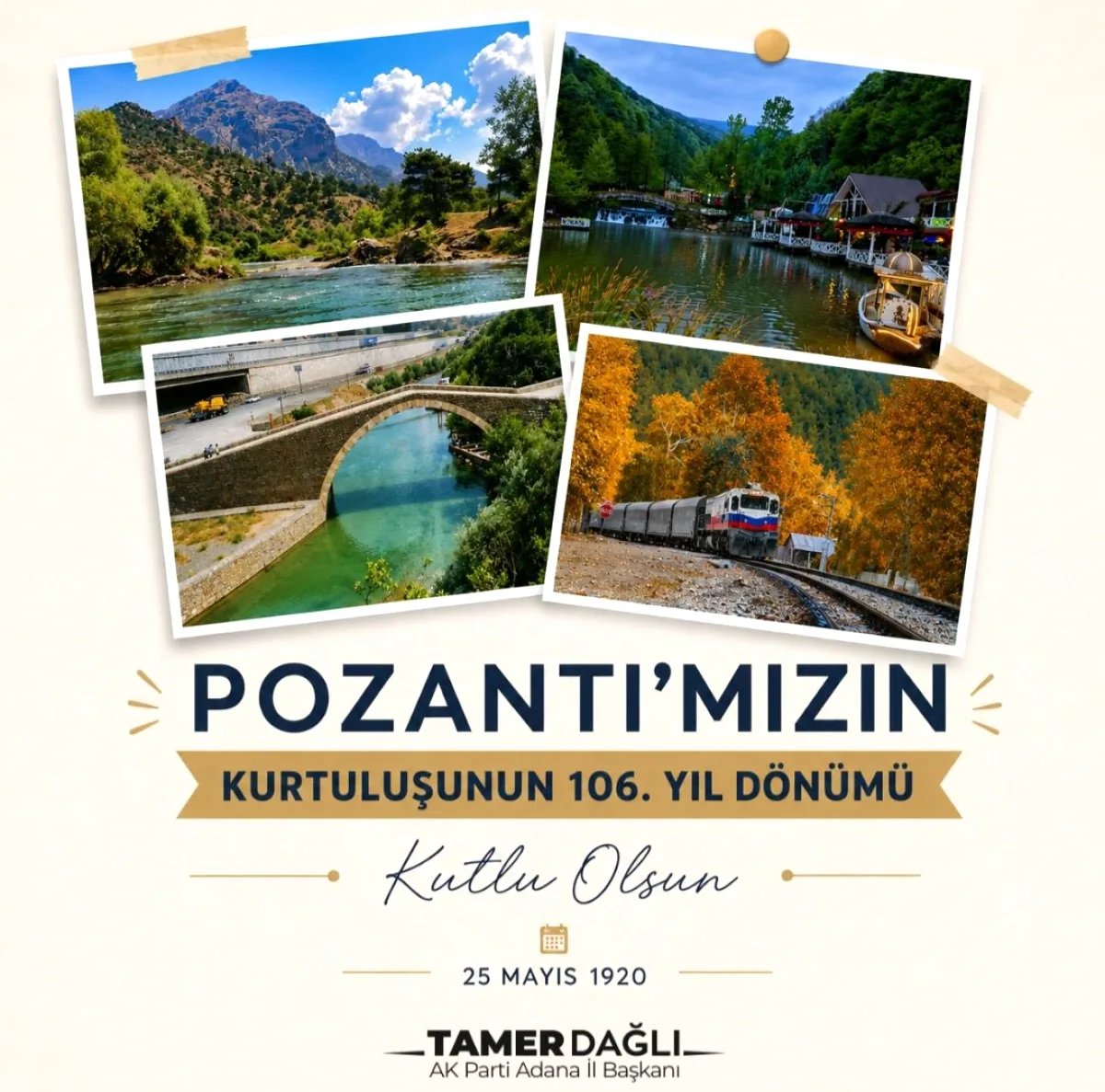 Pozantı'nın 106. Yıl Dönümünde Anma Mesajı Pozantı'nın 106. Yıl Dönümünde Anma Mesajı