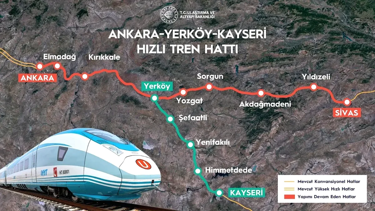 Yerköy-Kayseri Yüksek Hızlı Tren Hattında Son Durum Yerköy-Kayseri Yüksek Hızlı Tren Hattında Son Durum