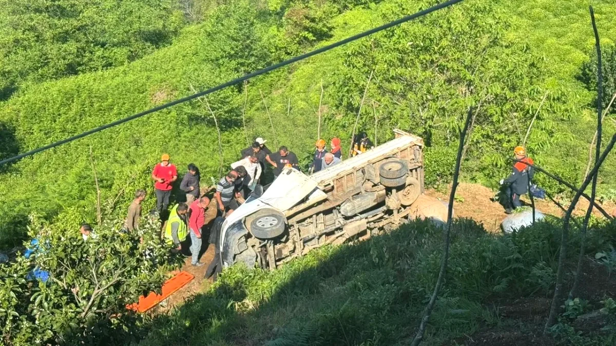 Rize'nin Çayeli İlçesinde Çay Yüklü Kamyonet Devrildi: Sürücü Yaralandı Rize'nin Çayeli İlçesinde Çay Yüklü Kamyonet Devrildi: Sürücü Yaralandı