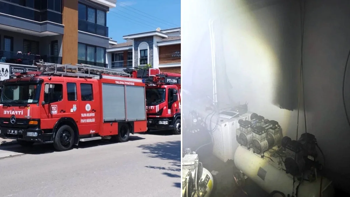 Yalova'da Diş Kliniğinde Elektrik Kontağı Yangını: Korku Dolu Anlar Yalova'da Diş Kliniğinde Elektrik Kontağı Yangını: Korku Dolu Anlar
