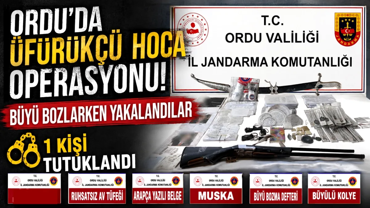 Perşembe'de Büyü Bozma Vaadiyle Dolandırıcılık Çetesine Operasyon: 1 Tutuklama Perşembe'de Büyü Bozma Vaadiyle Dolandırıcılık Çetesine Operasyon: 1 Tutuklama