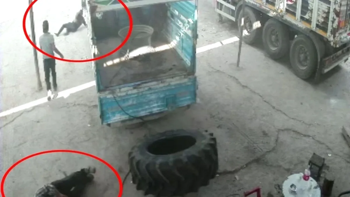 Traktör Lastiği Patladı, 2 İşçi Yaralandı Traktör Lastiği Patladı, 2 İşçi Yaralandı