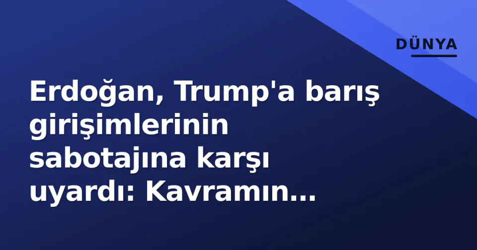 Erdoğan, Trump'a barış girişimlerinin sabotajına karşı uyardı: Kavramın modern yüzü ve Türkiye'nin risk haritası görseli
