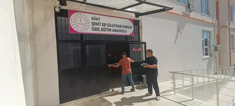 Siirt'te özel eğitim anaokulunda erişilebilirlik denetimi: Kapı boyları tek tek ölçüldü