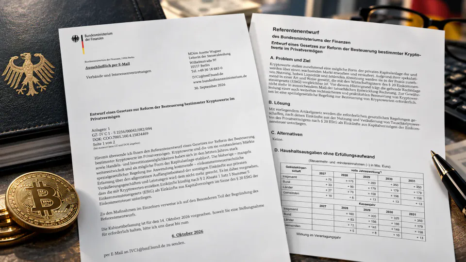 Almanya'da Kripto Vergisi Tasarısı Kabine'ye Gidiyor: 1 Yıllık Muafiyet 2027'den Sonra Kalkıyor görseli