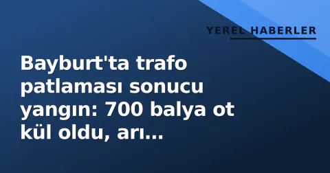 Bayburt'ta trafo patlaması sonucu yangın: 700 balya ot kül oldu, arı kovanları zarar gördü