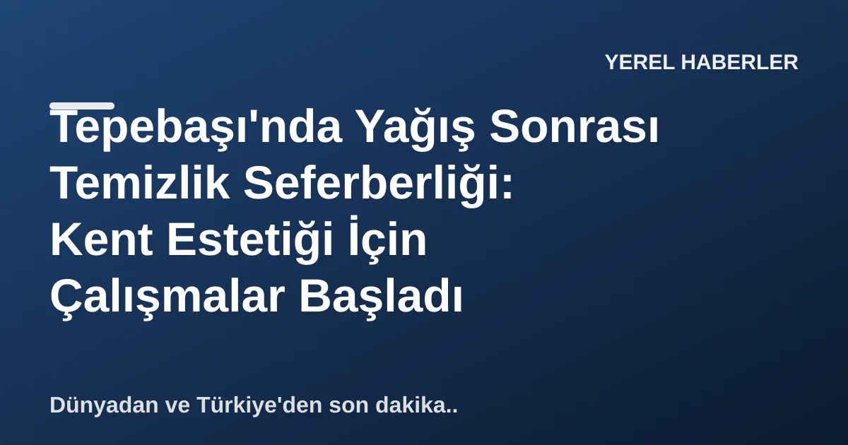 Tepebaşı'nda Yağış Sonrası Temizlik Seferberliği: Kent Estetiği İçin Çalışmalar Başladı Tepebaşı'nda Yağış Sonrası Temizlik Seferberliği: Kent Estetiği İçin Çalışmalar Başladı