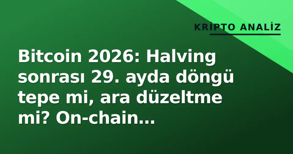 Bitcoin 2026: Halving sonrası 29. ayda döngü tepe mi, ara düzeltme mi? On-chain metriklerin verdiği sinyaller görseli