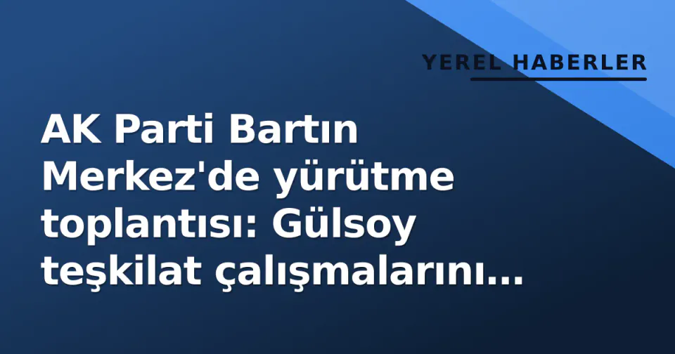 AK Parti Bartın Merkez'de yürütme toplantısı: Gülsoy teşkilat çalışmalarını değerlendirdi görseli