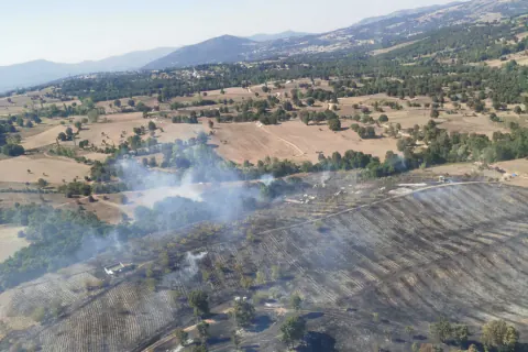 Bursa Büyükorhan'da orman yangını 1.5 saatte kontrol altına alındı: 4 helikopter havadan müdahale etti