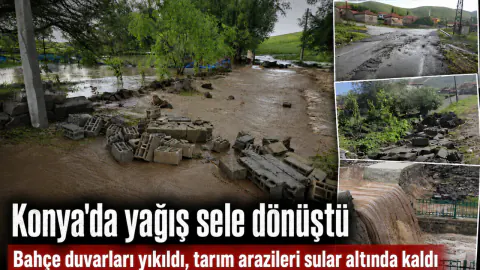 Konya Kulu'da Sel Felaketi: Tarım Arazileri ve Bahçeler Sular Altında Kaldı