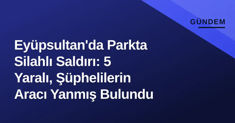 Eyüpsultan'da Parkta Silahlı Saldırı: 5 Yaralı, Şüphelilerin Aracı Yanmış Bulundu görseli