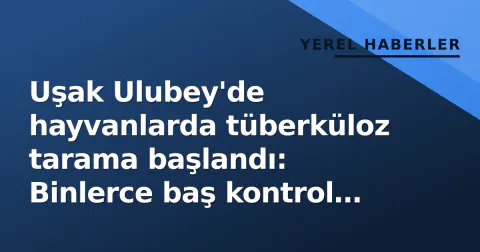 Uşak Ulubey'de hayvanlarda tüberküloz tarama başlandı: Binlerce baş kontrol edilecek