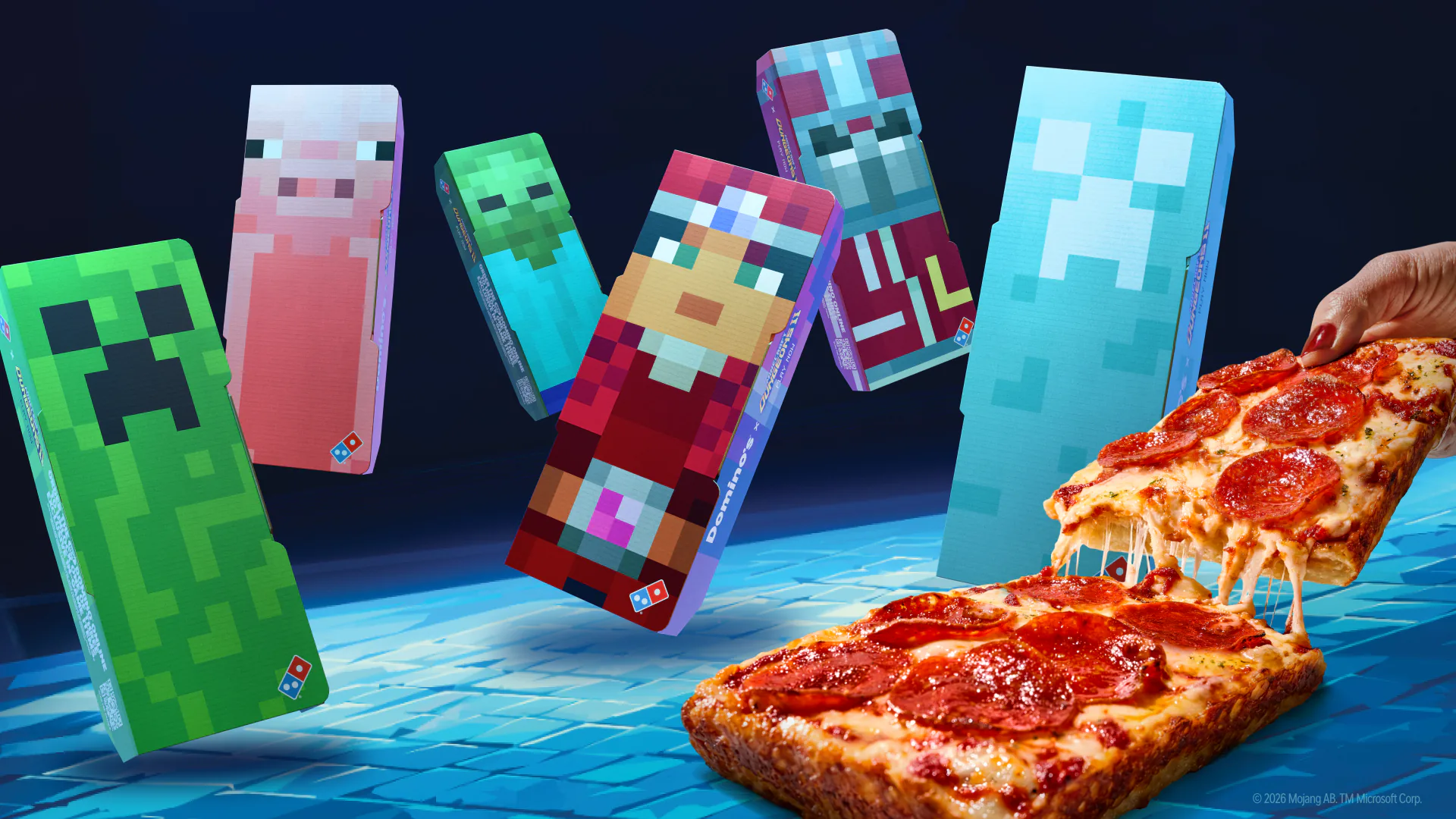 Minecraft ve Domino's İş Birliği: Blok Şeklinde Pizza ve Oyun İçi Hediyeler Minecraft ve Domino's İş Birliği: Blok Şeklinde Pizza ve Oyun İçi Hediyeler