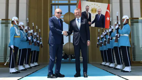 Erdoğan ve Slovakya Cumhurbaşkanı Pellegrini Ankara'da Bir Araya Geldi