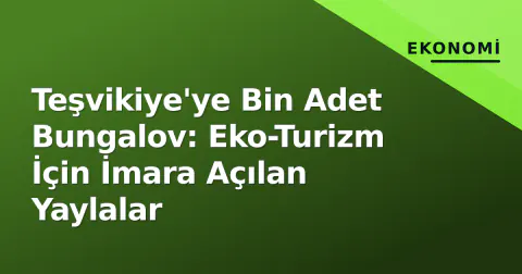 Teşvikiye'ye Bin Adet Bungalov: Eko-Turizm İçin İmara Açılan Yaylalar