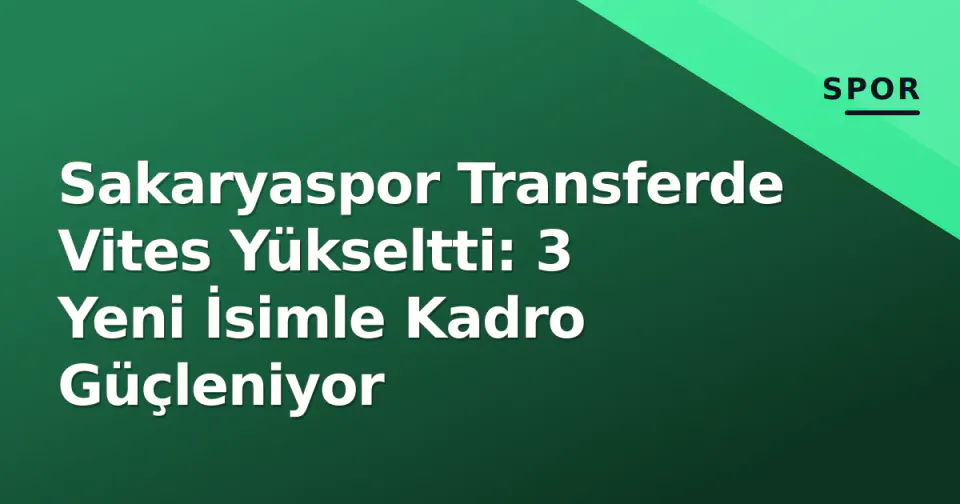 Sakaryaspor Transferde Vites Yükseltti: 3 Yeni İsimle Kadro Güçleniyor görseli