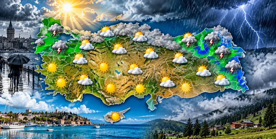 MGM'den 22 Ekim uyarısı: Marmara, Karadeniz ve Doğu Anadolu'da gök gürültülü sağanak yağmur görseli