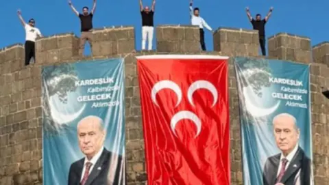 Diyarbakır Surları'nda Sürpriz Hamle: Bahçeli Pankartı ve Ülkücü Selamı