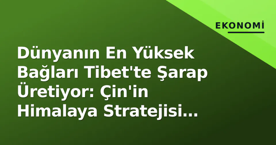 Dünyanın En Yüksek Bağları Tibet'te Şarap Üretiyor: Çin'in Himalaya Stratejisi Meyve Veriyor görseli