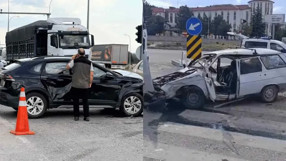 Kütahya'da iki otomobil çarpıştı: 5 yaralı görseli