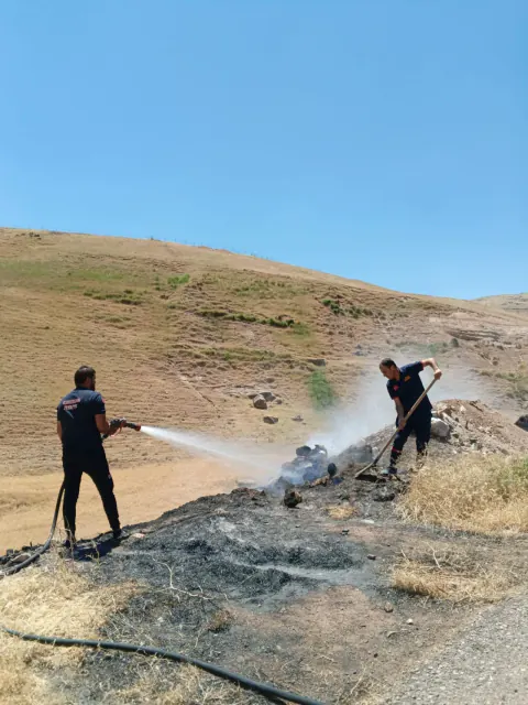 Kurtalan'da Beykent Yolu Üzerindeki Otluk Alanda Yangın Paniği