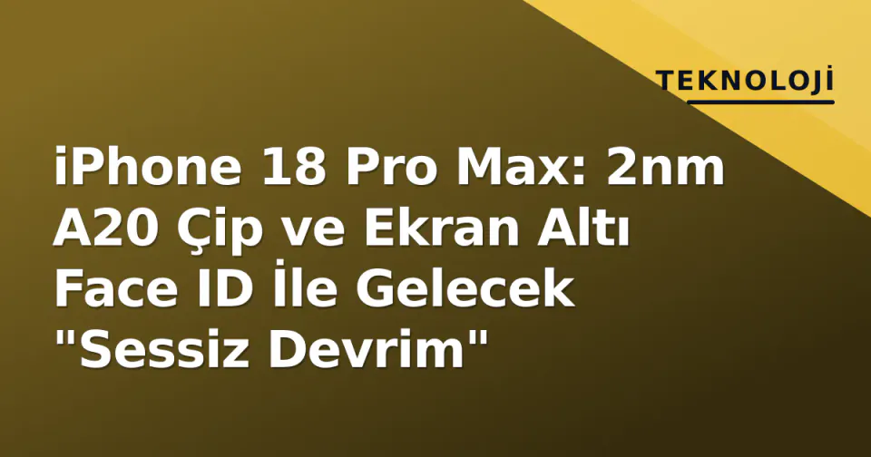 iPhone 18 Pro Max: 2nm A20 Çip ve Ekran Altı Face ID İle Gelecek "Sessiz Devrim" görseli