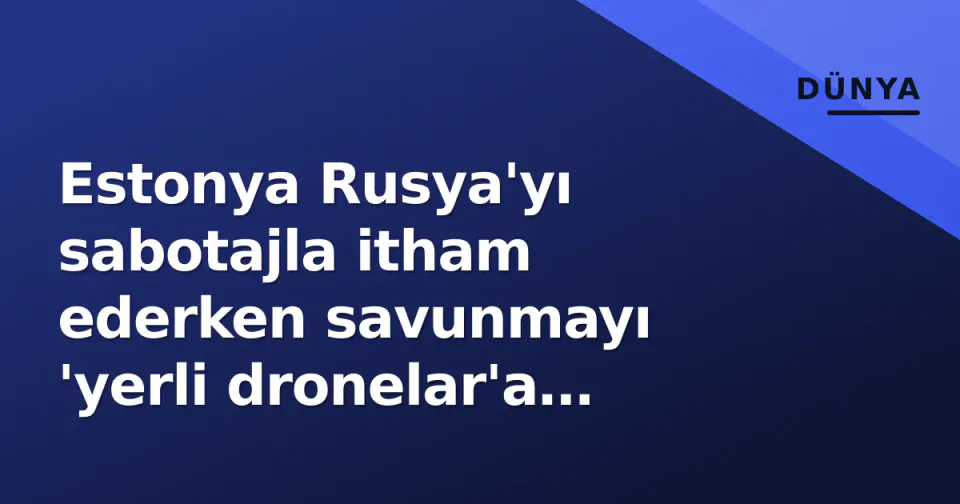 Estonya Rusya'yı sabotajla itham ederken savunmayı 'yerli dronelar'a çevirdi görseli