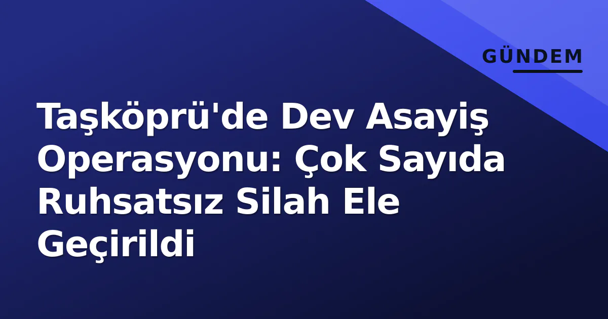 Taşköprü'de Dev Asayiş Operasyonu: Çok Sayıda Ruhsatsız Silah Ele Geçirildi Taşköprü'de Dev Asayiş Operasyonu: Çok Sayıda Ruhsatsız Silah Ele Geçirildi