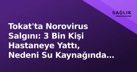 Tokat'ta Norovirus Salgını: 3 Bin Kişi Hastaneye Yattı, Nedeni Su Kaynağında Bulundu