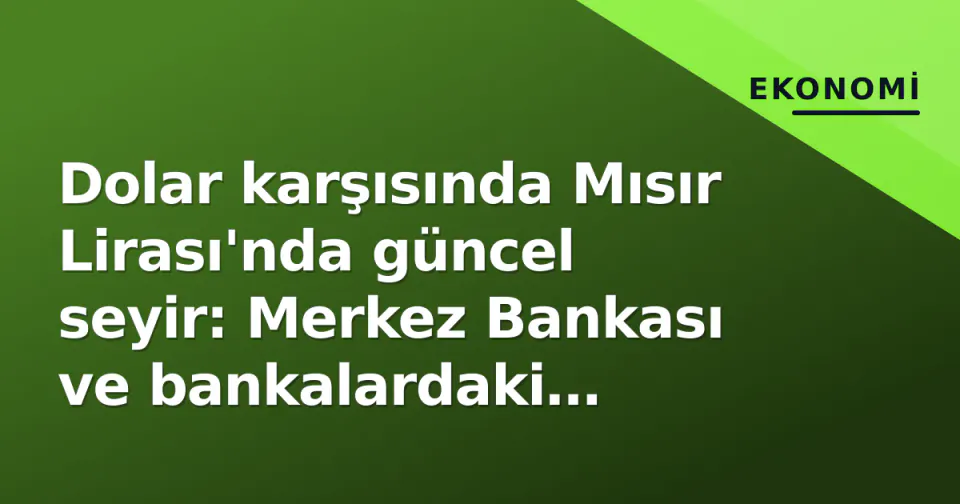 Dolar karşısında Mısır Lirası'nda güncel seyir: Merkez Bankası ve bankalardaki alış-satış rakamları belli oldu görseli