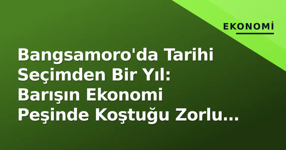 Bangsamoro'da Tarihi Seçimden Bir Yıl: Barışın Ekonomi Peşinde Koştuğu Zorlu Yol görseli