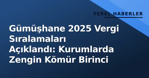 Gümüşhane 2025 Vergi Sıralamaları Açıklandı: Kurumlarda Zengin Kömür Birinci