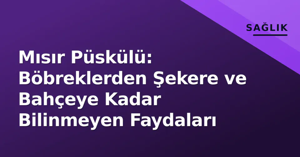 Mısır Püskülü: Böbreklerden Şekere ve Bahçeye Kadar Bilinmeyen Faydaları görseli