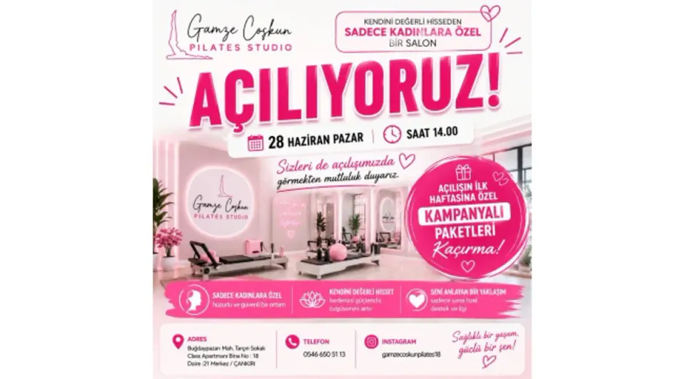 Gamze Coşkun Pilates Studio Çankırı'da Kapılarını Açtı görseli