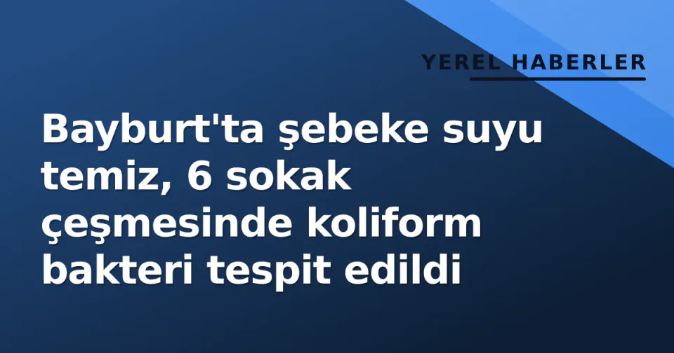 Bayburt'ta şebeke suyu temiz, 6 sokak çeşmesinde koliform bakteri tespit edildi görseli
