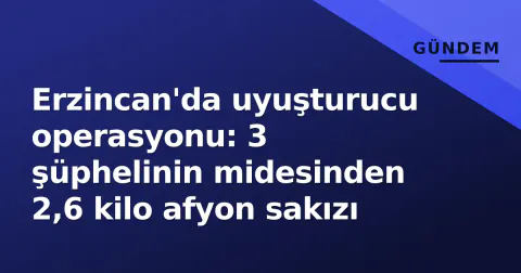 Erzincan'da uyuşturucu operasyonu: 3 şüphelinin midesinden 2,6 kilo afyon sakızı