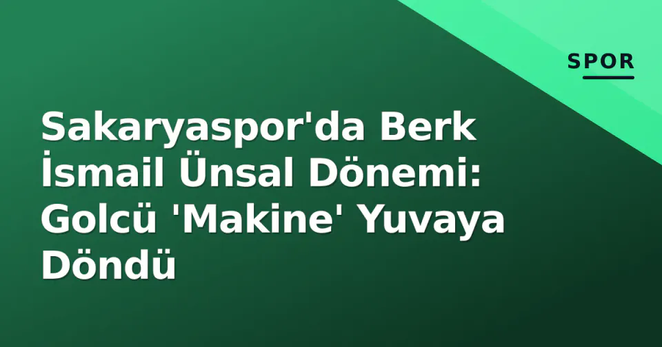 Sakaryaspor'da Berk İsmail Ünsal Dönemi: Golcü 'Makine' Yuvaya Döndü görseli