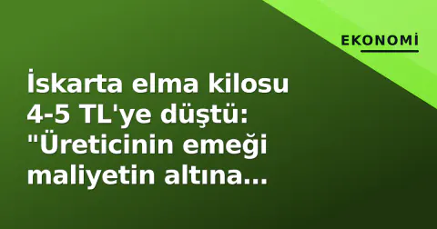 İskarta elma kilosu 4-5 TL'ye düştü: "Üreticinin emeği maliyetin altına itilemez"
