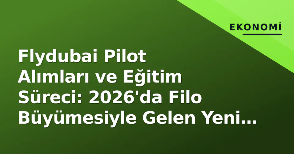 Flydubai Pilot Alımları ve Eğitim Süreci: 2026'da Filo Büyümesiyle Gelen Yeni Dinamikler görseli