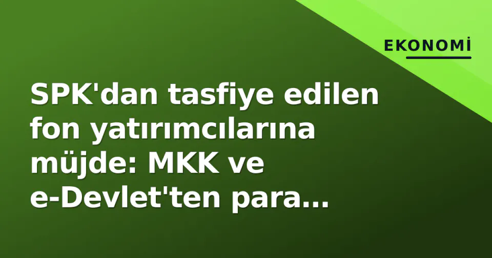 SPK'dan tasfiye edilen fon yatırımcılarına müjde: MKK ve e-Devlet'ten para sorgulama kolaylığı görseli