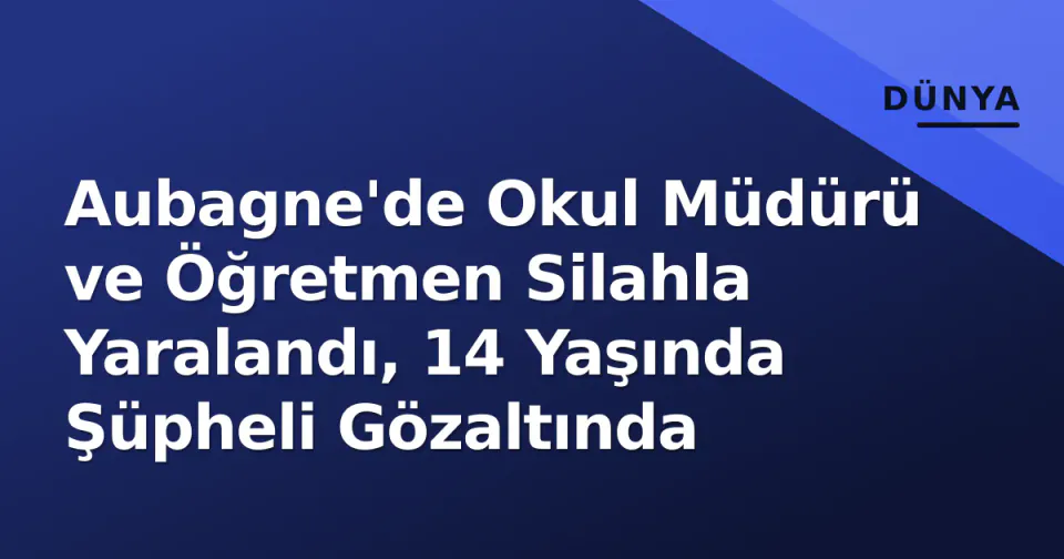 Aubagne'de Okul Müdürü ve Öğretmen Silahla Yaralandı, 14 Yaşında Şüpheli Gözaltında görseli
